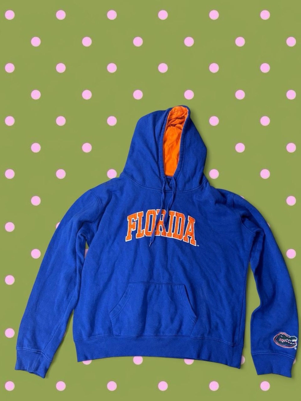 Stadium Athletics Royal Blue Hoodie with Orange Lining - Florida Chest Logo